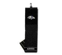Team Golf NFL Baltimore Ravens Embroidered Golf Towel Embroidered Golf Towel, Checkered Scrubber Design, Embroidered Logo