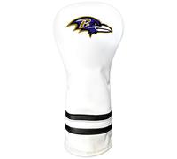 Team Golf NFL Baltimore Ravens White Vintage Fairway Golf Club Headcover, Form Fitting Design, Retro Design