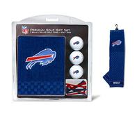 Team Golf NFL Buffalo Bills Embroidered Golf Towel, 3 Golf Ball, and Golf Tee Set Gift Set Embroidered Golf Towel, 3 Golf Balls, and 14 Golf Tees 2-3/4" Regulation, Tri-Fold Towel 16" x 22" & 100%