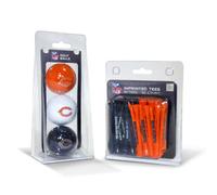 Team Golf NFL Chicago Bears 3 Golf Balls And 50 Golf Tees Logo Imprinted Golf Balls (3 Count) & 2-3/4" Regulation Golf Tees (50 Count), Multi Colored