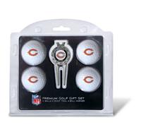 Team Golf NFL Chicago Bears 4 Golf Ball And Divot Tool Set Regulation Size Golf Balls (4 Count) & Divot Tool with Removable Double-Sided Magnetic Marker