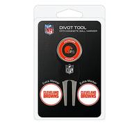 Team Golf NFL Cleveland Browns Divot Tool Pack With 3 Golf Ball Markers Divot Tool with 3 Golf Ball Markers Pack, Markers are Removable Magnetic Double-Sided Enamel