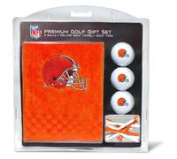 TEAM GOLF NFL Cleveland Browns Gift Set: Embroidered Golf Towel, 3 Golf Balls, and 14 Golf Tees 2-3/4" Regulation, Tri-Fold Towel 16" x 22" & 100% Cotton
