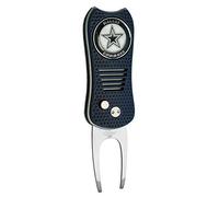 Team Golf NFL Dallas Cowboys Retractable Divot Tool with Double-Sided Magnetic Ball Marker, Features Patented Single Prong Design, Causes Less Damage to Greens