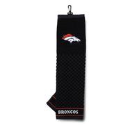 Team Golf NFL Denver Broncos Embroidered Golf Towel, Checkered Scrubber Design, Embroidered Logo