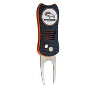 Team Golf NFL Denver Broncos Retractable Divot Tool with Double-Sided Magnetic Ball Marker, Features Patented Single Prong Design, Causes Less Damage to Greens