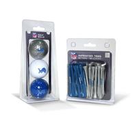 Team Golf NFL Detroit Lions 3 Golf Balls And 50 Golf Tees Logo Imprinted Golf Balls (3 Count) & 2-3/4" Regulation Golf Tees (50 Count), Multi Colored