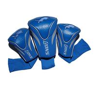 Team Golf NFL Detroit Lions Contour Golf Club Headcovers (3 Count) Numbered 1, 3, & X, Fits Oversized Drivers, Utility, Rescue & Fairway Clubs, Velour lined for Extra Club Protection