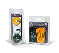 Team Golf NFL Green Bay Packers 3 Golf Balls And 50 Golf Tees Logo Imprinted Golf Balls (3 Count) & 2-3/4" Regulation Golf Tees (50 Count), Multi Colored