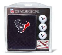 Team Golf NFL Houston Texans Gift Set: Embroidered Golf Towel, 3 Golf Balls, and 14 Golf Tees 2-3/4" Regulation, Tri-Fold Towel 16" x 22" & 100% Cotton