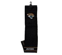 Team Golf NFL Jacksonville Jaguars Embroidered Golf Towel Embroidered Golf Towel, Checkered Scrubber Design, Embroidered Logo