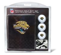 Team Golf NFL Jacksonville Jaguars Gift Set Embroidered Golf Towel, 3 Golf Balls, and 14 Golf Tees 2-3/4" Regulation, Tri-Fold Towel 16" x 22" & 100% Cotton