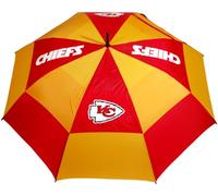 Team Golf NFL Kansas City Chiefs Golf Umbrella 62" Golf Umbrella with Protective Sheath, Double Canopy Wind Protection Design, Auto Open Button