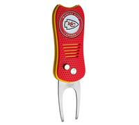 Team Golf NFL Kansas City Chiefs Retractable Divot Tool with Double-Sided Magnetic Ball Marker, Features Patented Single Prong Design, Causes Less Damage to Greens