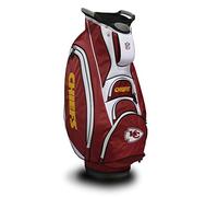 Team Golf NFL Kansas City Chiefs Victory Golf Cart Bag, 10-way Top with Integrated Dual Handle & External Putter Well, Cooler Pocket, Padded Strap, Umbrella Holder & Removable Rain Hood