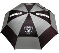 Team Golf NFL Las Vegas Raiders Golf Umbrella 62" Golf Umbrella with Protective Sheath, Double Canopy Wind Protection Design, Auto Open Button