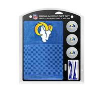 TEAM GOLF NFL Los Angeles Rams Gift Set: Embroidered Golf Towel, 3 Golf Balls, and 14 Golf Tees 2-3/4" Regulation, Tri-Fold Towel 16" x 22" & 100% Cotton