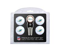 Team Golf NFL Miami Dolphins Regulation Size Golf Balls (4 Count) & Divot Tool with Removable Double-Sided Magnetic Marker