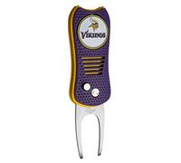 Team Golf NFL Minnesota Vikings Retractable Divot Tool with Double-Sided Magnetic Ball Marker, Features Patented Single Prong Design, Causes Less Damage to Greens