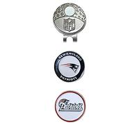 Team Golf NFL New England Patriots Cap Clip With 2 Golf Ball Markers Golf Cap Clip with 2 Removable Double-Sided Enamel Magnetic Ball Markers, Attaches Easily to Hats