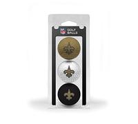 Team Golf NFL New Orleans Saints 3 Golf Ball Pack Regulation Size Golf Balls, 3 Pack, Full Color Durable Team Imprint
