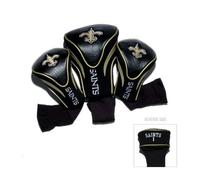 Team Golf NFL New Orleans Saints Contour Golf Club Headcovers (3 Count) Numbered 1, 3, & X, Fits Oversized Drivers, Utility, Rescue & Fairway Clubs, Velour lined for Extra Club Protection