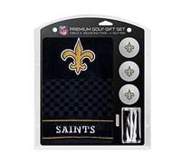 Team Golf NFL New Orleans Saints Gift Set: Embroidered Golf Towel, 3 Golf Balls, and 14 Golf Tees 2-3/4" Regulation, Tri-Fold Towel 16" x 22" & 100% Cotton