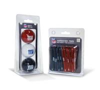 Team Golf NFL New York Giants 3 Golf Balls And 50 Golf Tees Logo Imprinted Golf Balls (3 Count) & 2-3/4" Regulation Golf Tees (50 Count), Multi Colored