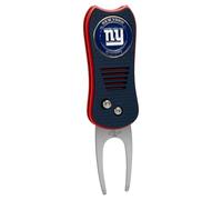 Team Golf NFL New York Giants Switchblade Divot Tool with Double-Sided Magnetic Ball Marker, Features Patented Single Prong Design, Causes Less Damage to Greens, Switchblade Mechanism