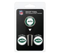 Team Golf NFL New York Jets Divot Tool Pack With 3 Golf Ball Markers Divot Tool with 3 Golf Ball Markers Pack, Markers are Removable Magnetic Double-Sided Enamel