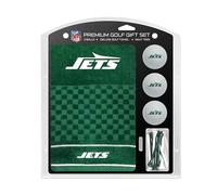 TEAM GOLF NFL New York Jets Gift Set: Embroidered Golf Towel, 3 Golf Balls, and 14 Golf Tees 2-3/4" Regulation, Tri-Fold Towel 16" x 22" & 100% Cotton