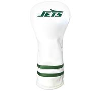 Team Golf NFL New York Jets White Vintage Fairway Head Cover White Vintage Fairway Golf Club Headcover, Form Fitting Design, Retro Design