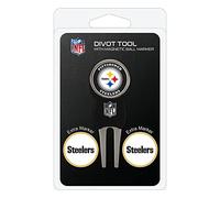 Team Golf NFL Pittsburgh Steelers Divot Tool Pack With 3 Golf Ball Markers Divot Tool with 3 Golf Ball Markers Pack, Markers are Removable Magnetic Double-Sided Enamel