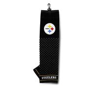 Team Golf NFL Pittsburgh Steelers Embroidered Golf Towel, Checkered Scrubber Design, Embroidered Logo