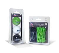 Team Golf NFL Seattle Seahawks Golf Ball Set (3 Count) & Tees (50 Count)