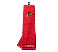 TEAM GOLF NHL Chicago Blackhawks Embroidered Golf Towel Embroidered Golf Towel, Checkered Scrubber Design, Embroidered Logo