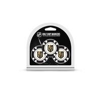 Team Golf NHL Las Vegas Golden Knights 3 Pack Golf Chip Ball Markers, Poker Chip Size with Pop Out Smaller Double-Sided Enamel Markers