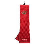 TEAM GOLF NHL Minnesota Wild Embroidered Golf Towel, Checkered Scrubber Design, Embroidered Logo