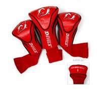 Team Golf NHL New Jersey Devils Contour Golf Club Headcovers (3 Count) Numbered 1, 3, & X, Fits Oversized Drivers, Utility, Rescue & Fairway Clubs, Velour lined for Extra Club Protection