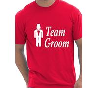 Team Groom Stag Night Funny Mens T Shirt Large Red