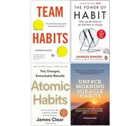 Team Habits, The Power of Habit, Atomic Habits & UnF#ck Morning Miracle Habits 4 Books Collection Set