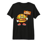Team Hamburger Funny Food Mascot Graphic Novelty Design Premium T-Shirt