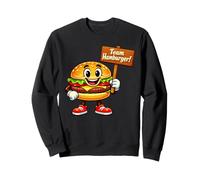 Team Hamburger Funny Food Mascot Graphic Novelty Design Sweatshirt
