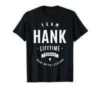 Team Hank Lifetime Member Funny Name Hank Value Graphic T-Shirt, Men, Black, XL