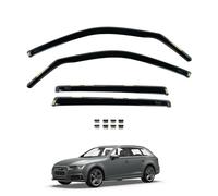 Team HEKO Wind Deflectors for Audi A4 Avant 2016+ [Only suitable for estate models] Front and Rear Set of Window Deflectors, Accessories Smoked UV & Scratch Resistant Acrylic In-Channel Fitting