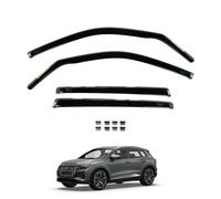 Team HEKO Wind Deflectors for Audi Q4 2021+ [Only suitable for SUV models] Front and Rear Set of Window Deflectors, Accessories Smoked UV & Scratch Resistant Acrylic In-Channel Fitting Air Ventilation