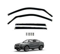 Team HEKO Wind Deflectors for BMW X4 2013-2018 Front and Rear Set of Window Deflectors, Accessories UV & Scratch Resistant Acrylic In-Channel Fitting ISO Certified Air Ventilation & Rain Protection