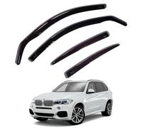 Team HEKO Wind Deflectors for BMW X5 2013-2018 Front and Rear Set of Window Deflectors, Accessories Smoked UV & Scratch Resistant Acrylic In-Channel Fitting Air Ventilation & Rain Protection