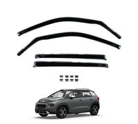Team HEKO Wind Deflectors for Citroen C3 Aircross 2017+ Front and Rear Set of Window Deflectors, Accessories UV & Scratch Resistant Acrylic In-Channel Fitting - Air Ventilation & Rain Protection