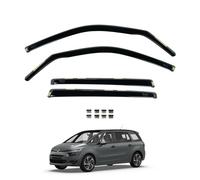 Team HEKO Wind Deflectors for Citroen C4 Grand Picasso 2013-2021 Front and Rear Set of Window Deflectors, Accessories Smoked UV & Scratch Resistant Acrylic In-Channel Fitting Air Ventilation